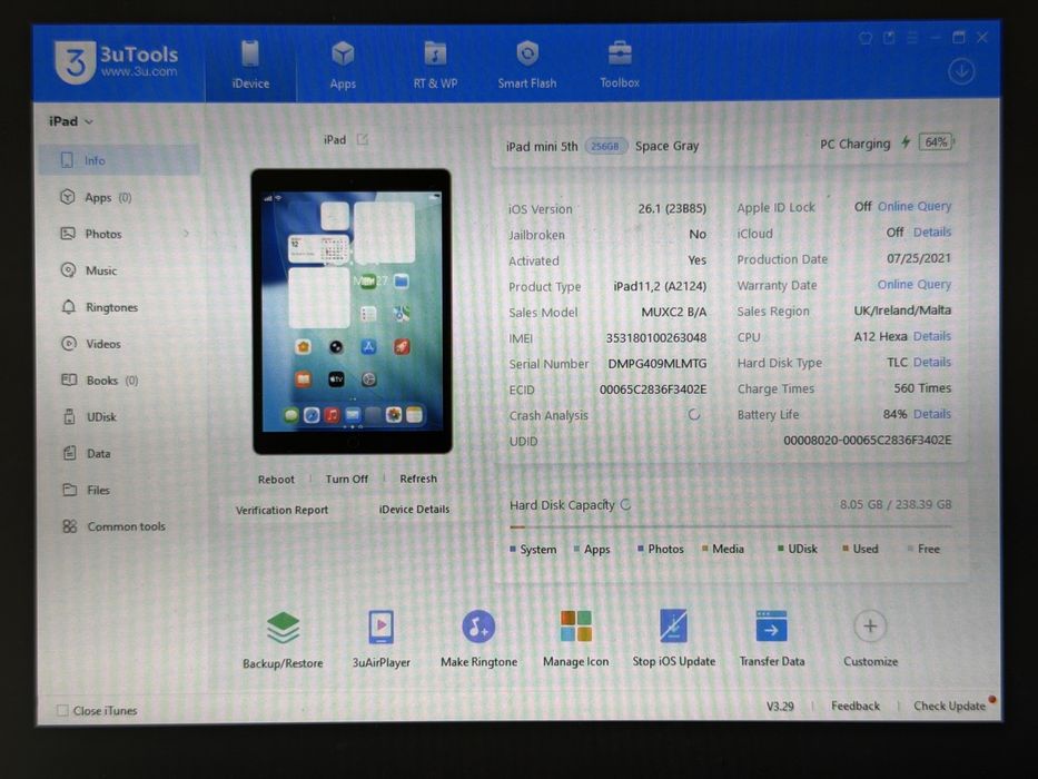 iPad mini 5 (A2124) - 256GB - Cellular (LTE) - faktura VAT 23%