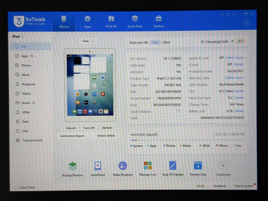 iPad mini 5 (A2124) - 256GB - Cellular (LTE) - faktura VAT 23%