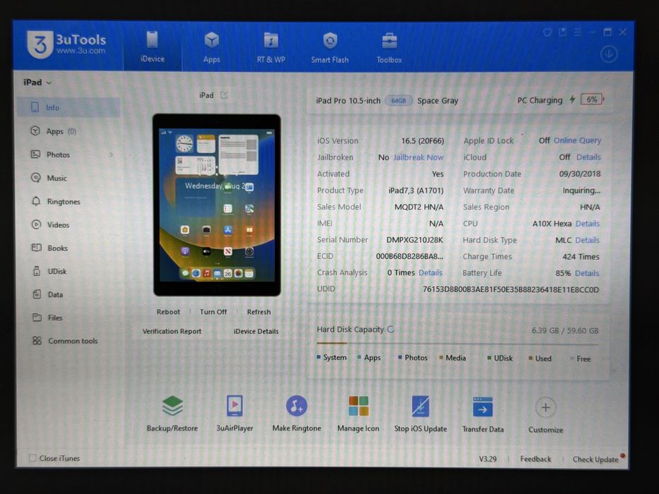 iPad Pro 10.5 (A1701) - 64GB - Space Gray - faktura VAT 23%