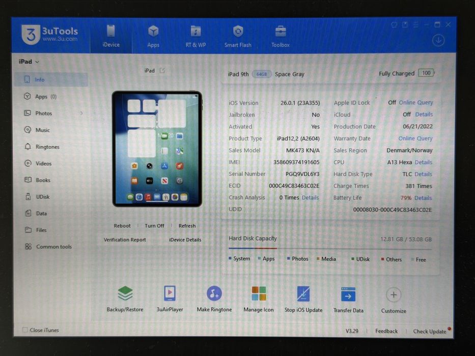 iPad 9. gen. (A2604) - 64GB - Cellular (LTE) - faktura VAT 23%