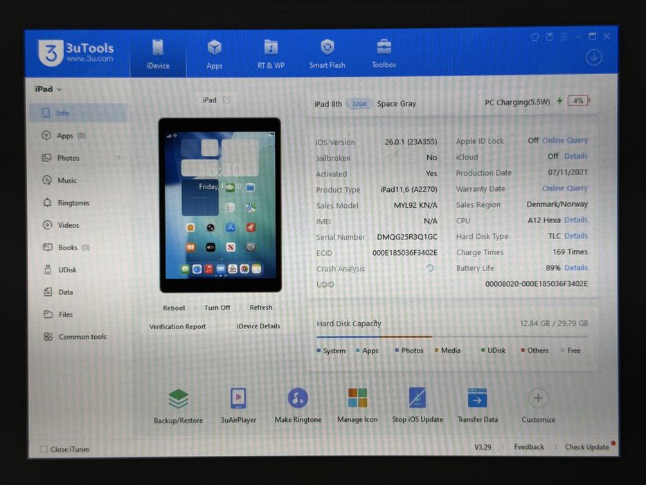 iPad 8. gen. (A2270) - 32GB - faktura VAT 23%