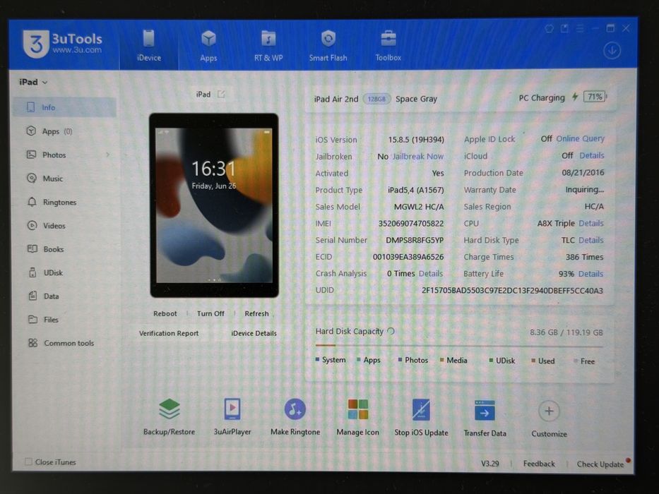 iPad Air 2 (A1567) - 128GB - Cellular (LTE) - faktura VAT 23%