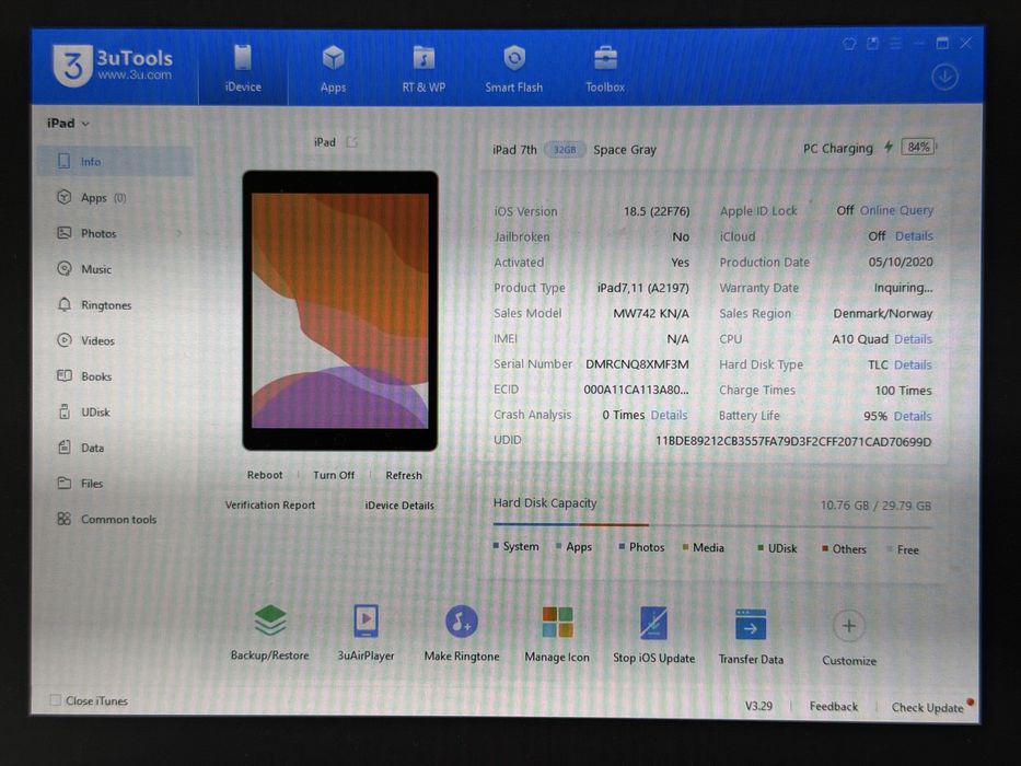 iPad 7. gen. (A2197) - 32GB - Space Gray - faktura VAT 23%