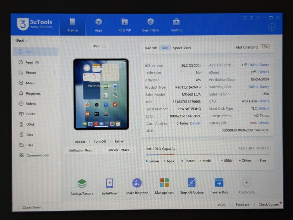 iPad 9. gen. (A2603) - 64GB - Cellular (LTE) - faktura VAT 23%