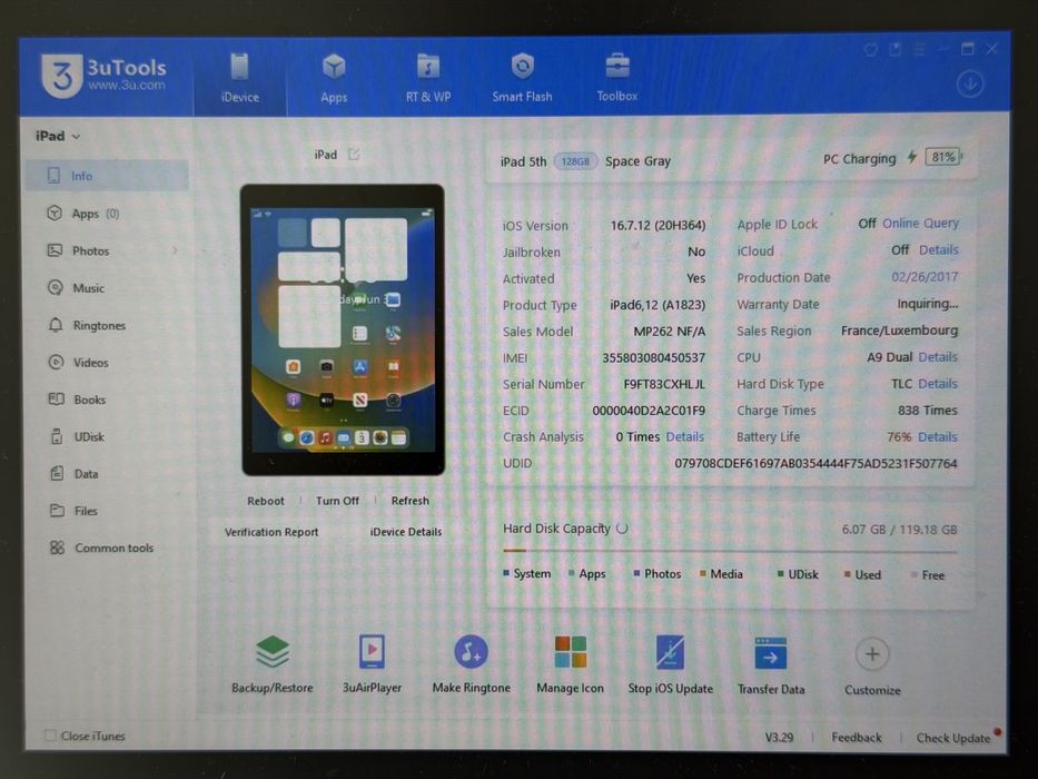 iPad 5 (A1823) - 128GB - Cellular (LTE) - faktura VAT 23%