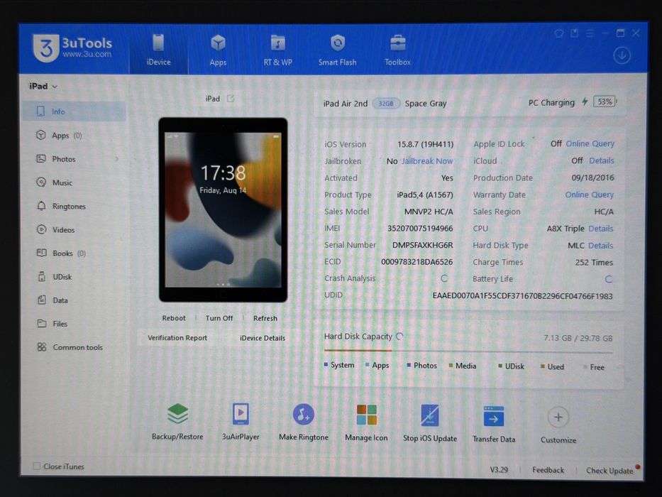 iPad Air 2 (A1567) - 32GB - Cellular (LTE) - Space Gray - faktura VAT 23%