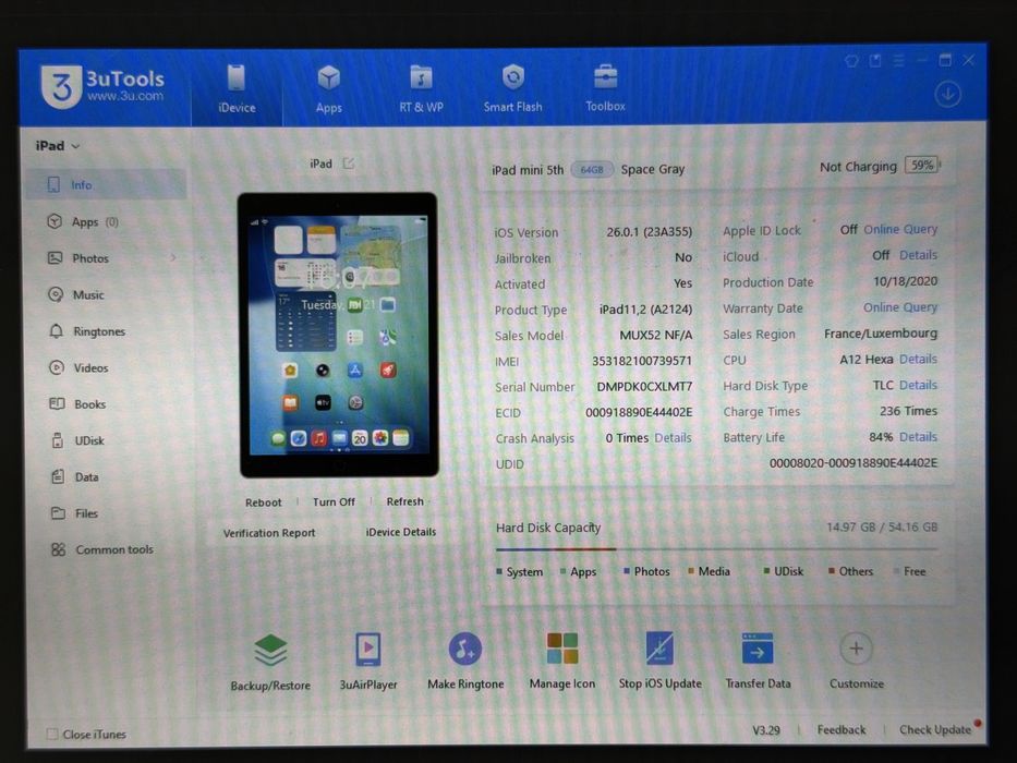iPad mini 5 (A2124) - Cellular (LTE) - 64GB - faktura VAT 23%