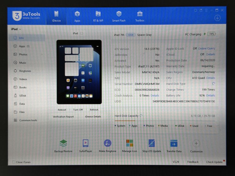 iPad 7. gen. (A2197) - 32GB - Space Gray - faktura VAT 23%