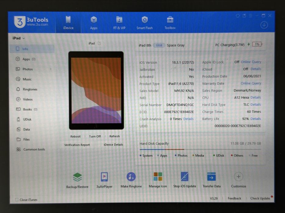 iPad 8. gen. (A2270) - 32GB - faktura VAT 23%