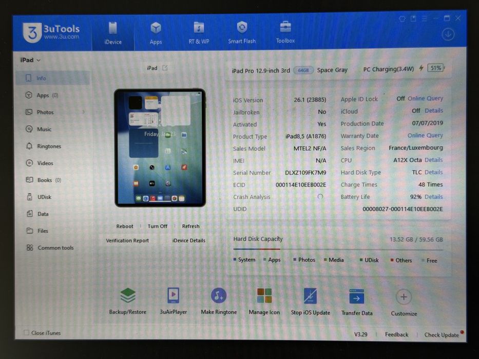 iPad Pro 12.9 3. gen. (A1876) - 64GB - faktura VAT 23%