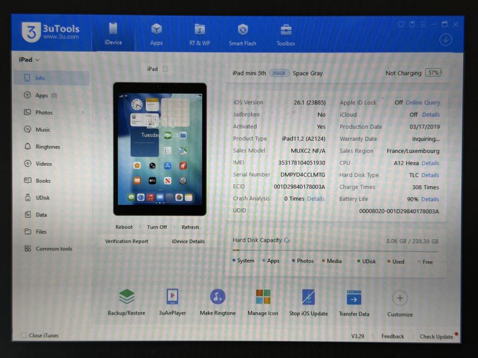 iPad mini 5 (A2124) - 256GB - Cellular (LTE) - faktura VAT 23%