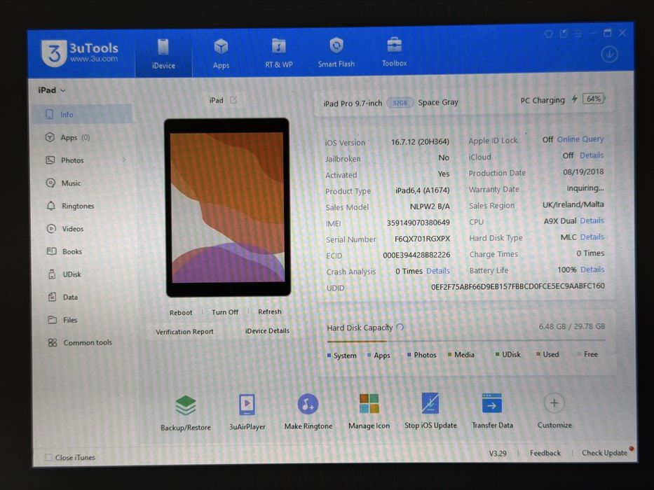 iPad Pro 9.7 (A1674) - 32GB - Cellular (LTE) - wada - faktura VAT 23%