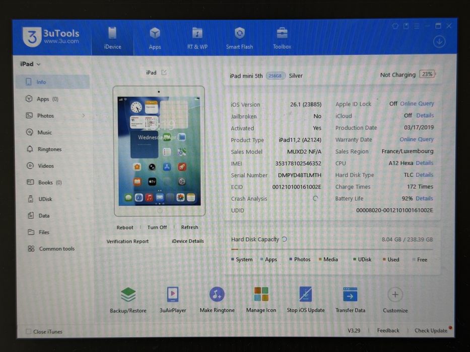 iPad mini 5 (A2124) - 256GB - Cellular (LTE) - faktura VAT 23%