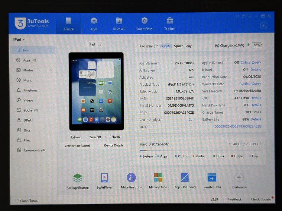 iPad mini 5 (A2124) - 256GB - Cellular (LTE) - faktura VAT 23%