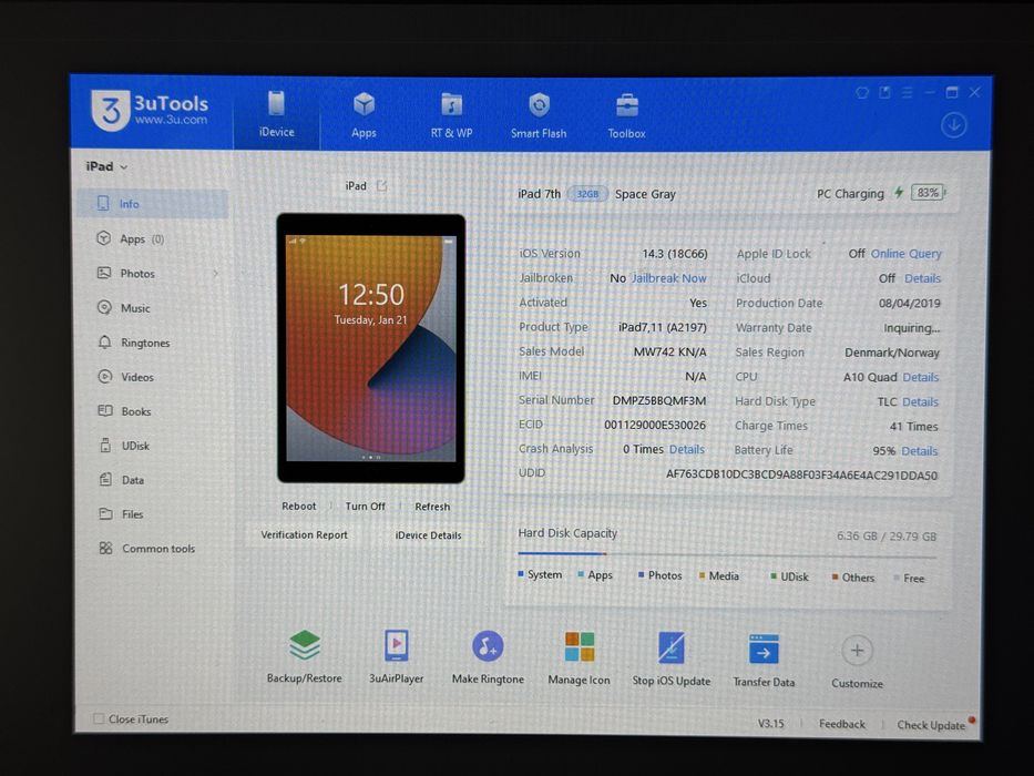 iPad 7. gen. (A2197) - 32GB - faktura VAT 23%