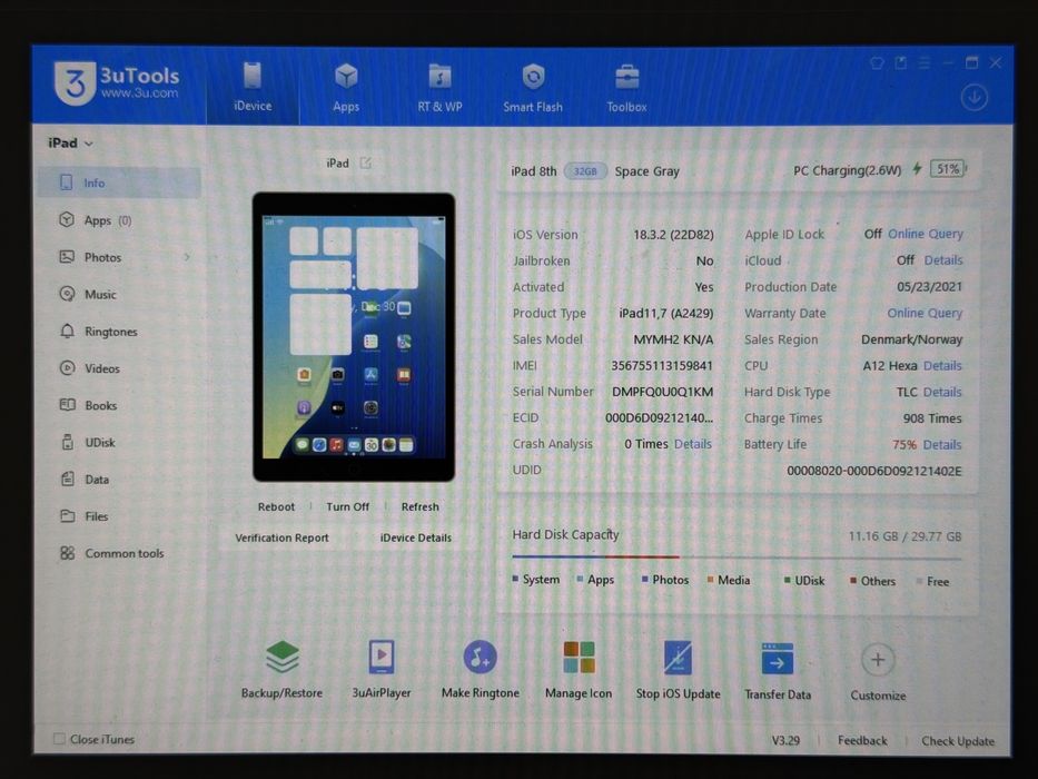 iPad 8. gen. (A2429) - 32GB - Cellular (LTE) - faktura VAT 23%