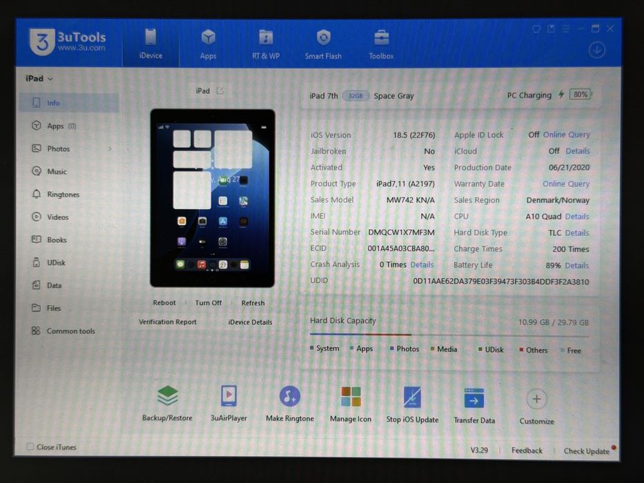 iPad 7. gen. (A2197) - 32GB - Space Gray - faktura VAT 23%