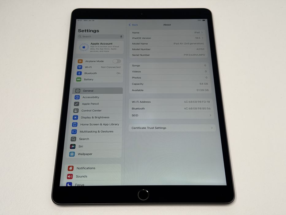 iPad Air 3 (A2152) - 64GB - faktura VAT 23%