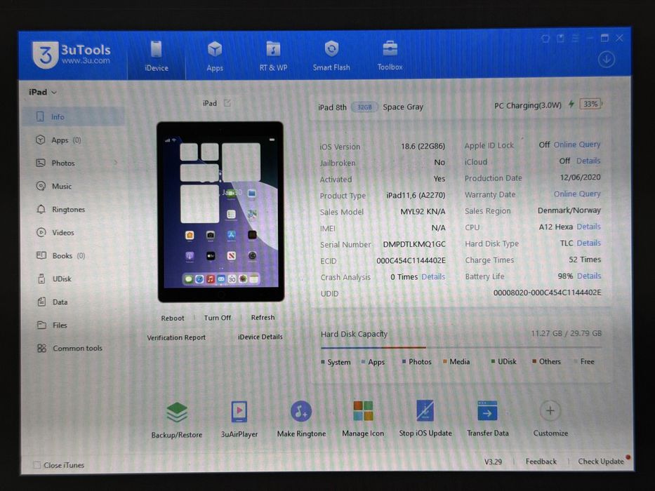 iPad 8. gen. (A2270) - 32GB - faktura VAT 23%