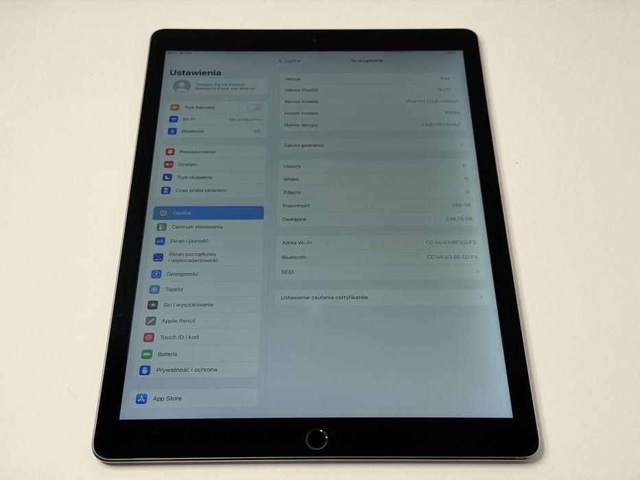 iPad Pro 12.9 1. gen. (A1584) - 256GB - faktura VAT 23%