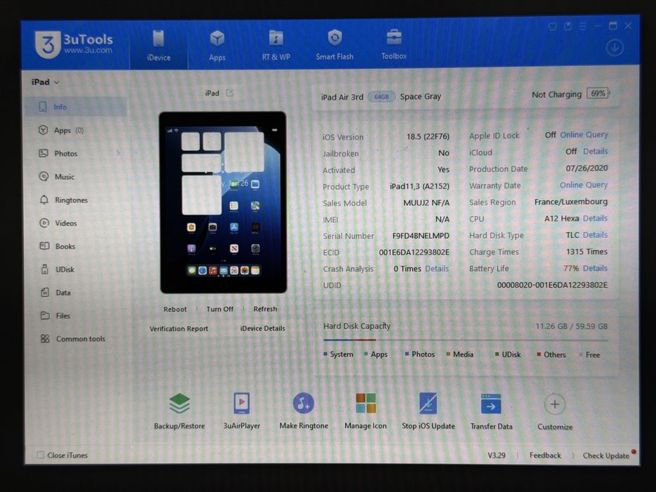 iPad Air 3 (A2152) - 64GB - faktura VAT 23%