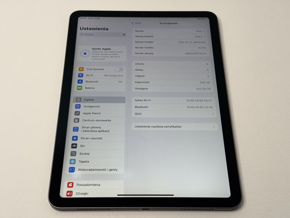 iPad Air 4 (A2316) - 256GB - faktura VAT 23%