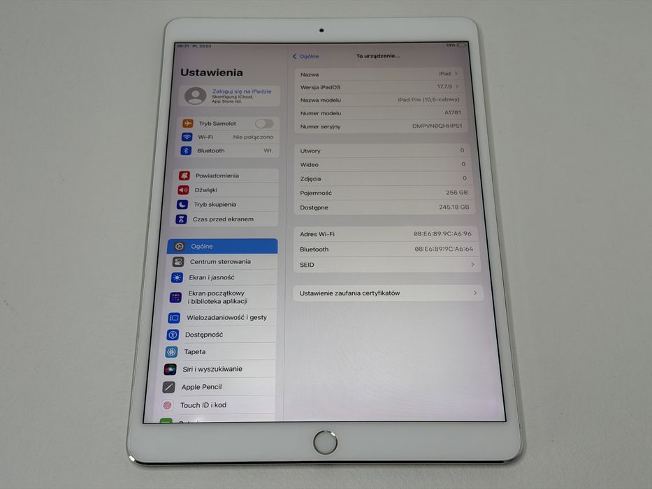 iPad Pro 10.5 (A1701) - 256GB - faktura VAT 23%