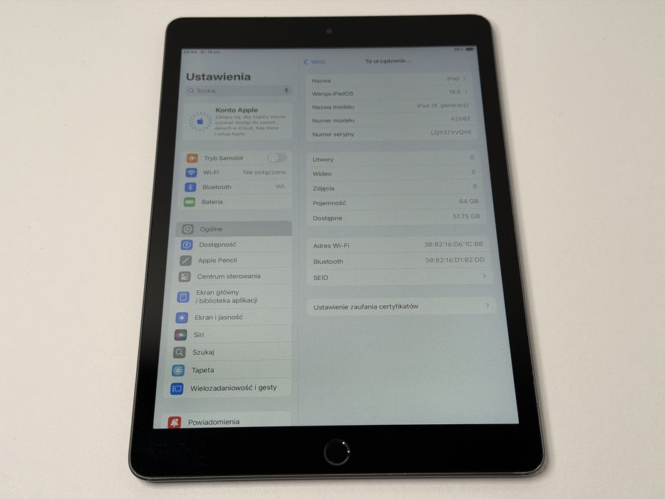 iPad 9. gen. (A2602) - 64GB - faktura VAT 23%