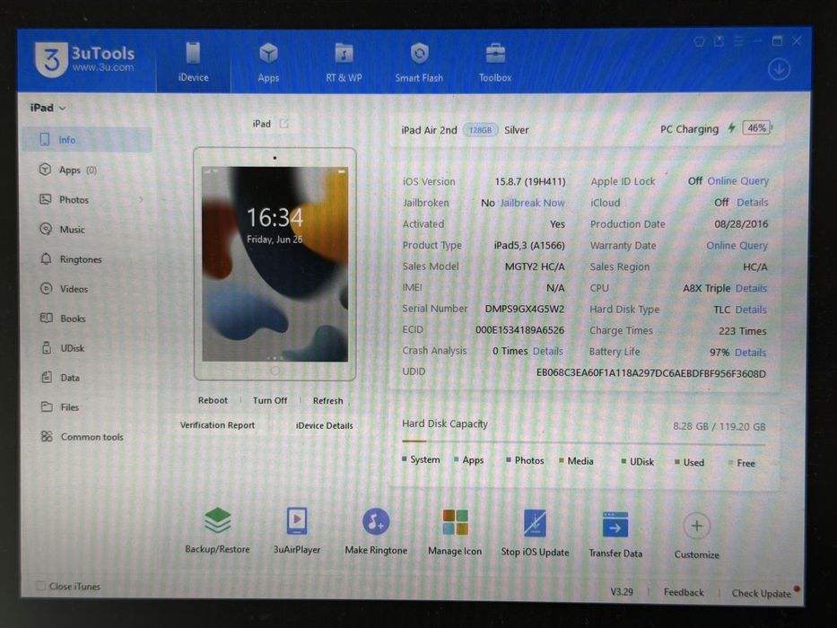 iPad Air 2 (A1566) - 128GB - pęknięty - faktura VAT 23%
