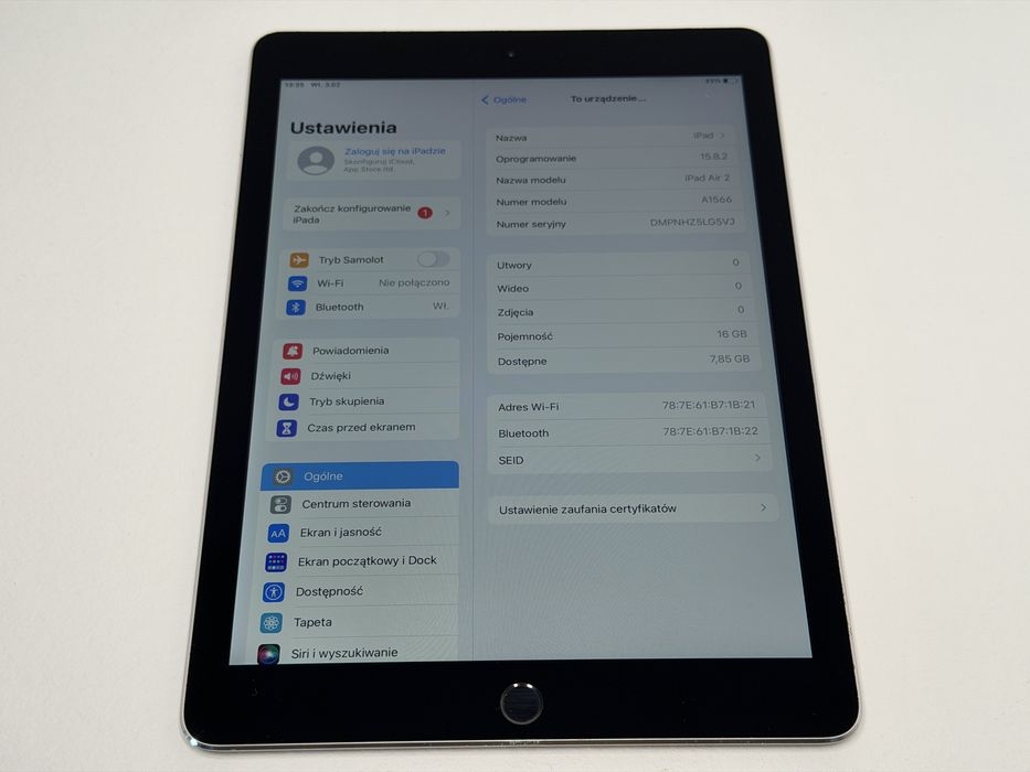 iPad Air 2 (A1566) - 16GB - faktura VAT 23%
