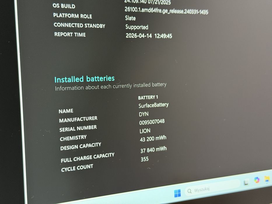 Microsoft Surface Pro 7 (1866) - i5/8GB/256GB - wada - faktura VAT 23%