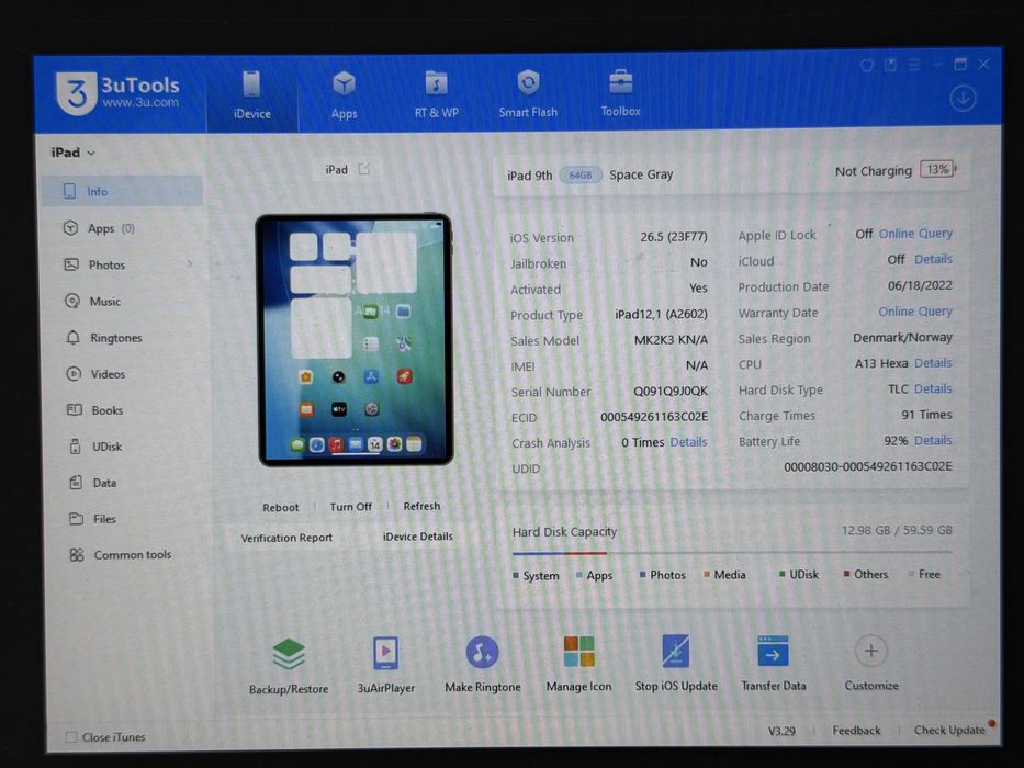 iPad 9. gen. (A2602) - 64GB - Space Gray - faktura VAT 23%