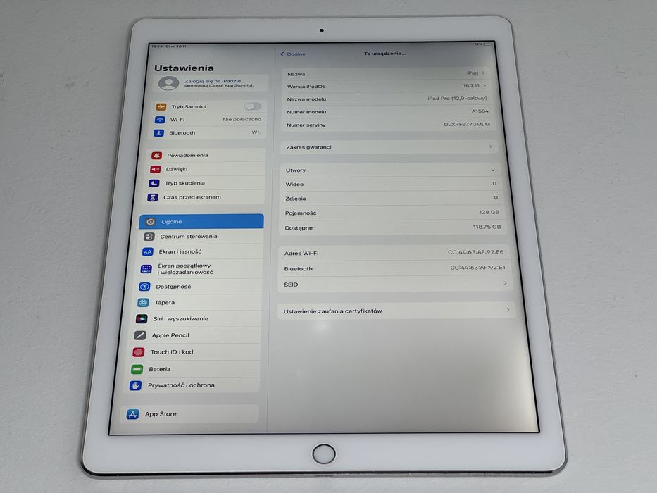 iPad Pro 12.9 1. gen. (A1584) - 128GB - faktura VAT 23%