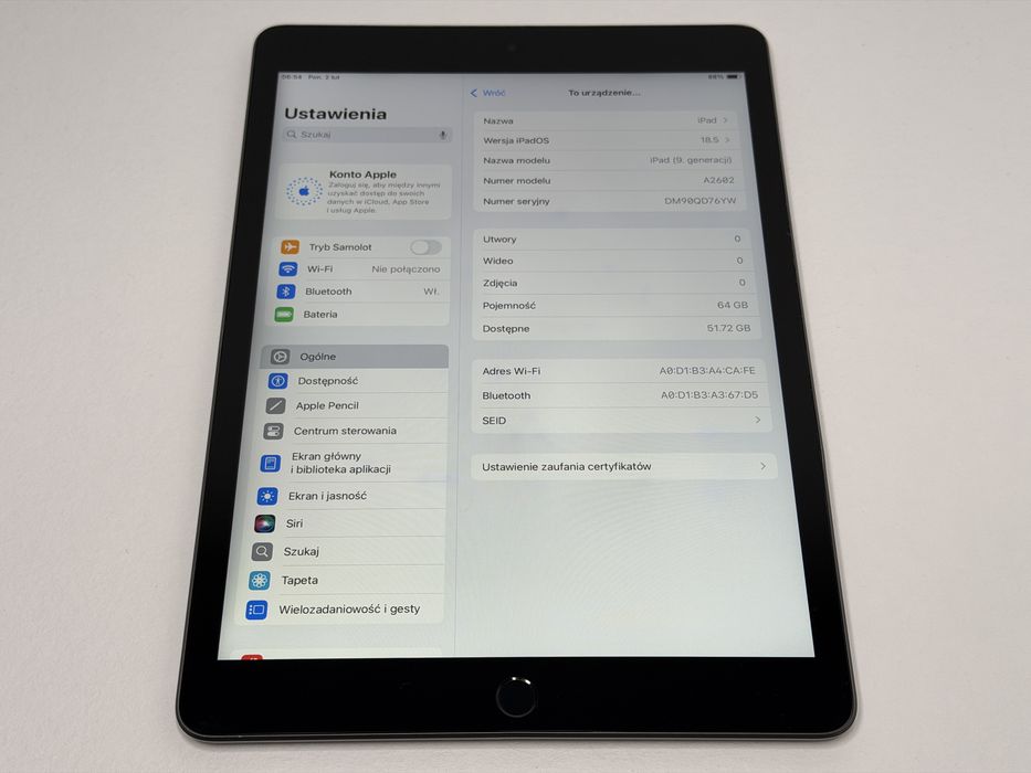 iPad 9. gen. (A2602) - 64GB - faktura VAT 23%