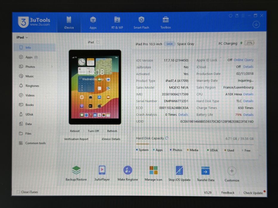 iPad Pro 10.5 (A1709) - 64GB - Cellular (LTE) - Space Gray - faktura VAT 23%