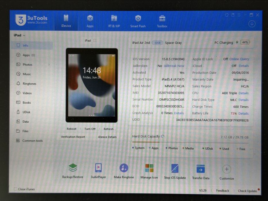 iPad Air 2 (A1567) - 32GB - Cellular (LTE) - faktura VAT 23%