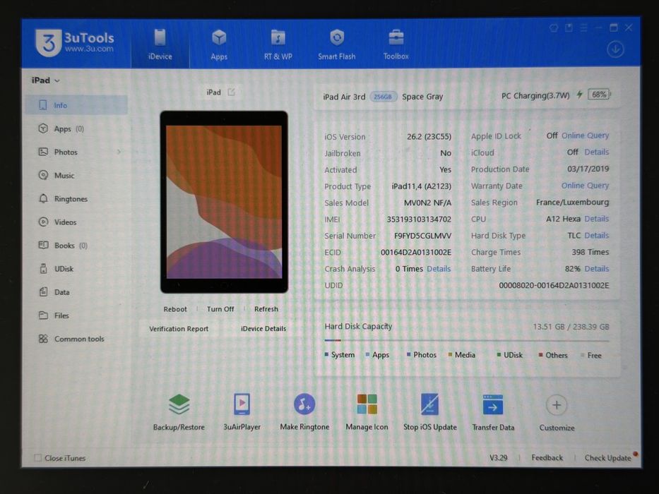 iPad Air 3 (A2123) - 256GB - Cellular (LTE) - faktura VAT 23%