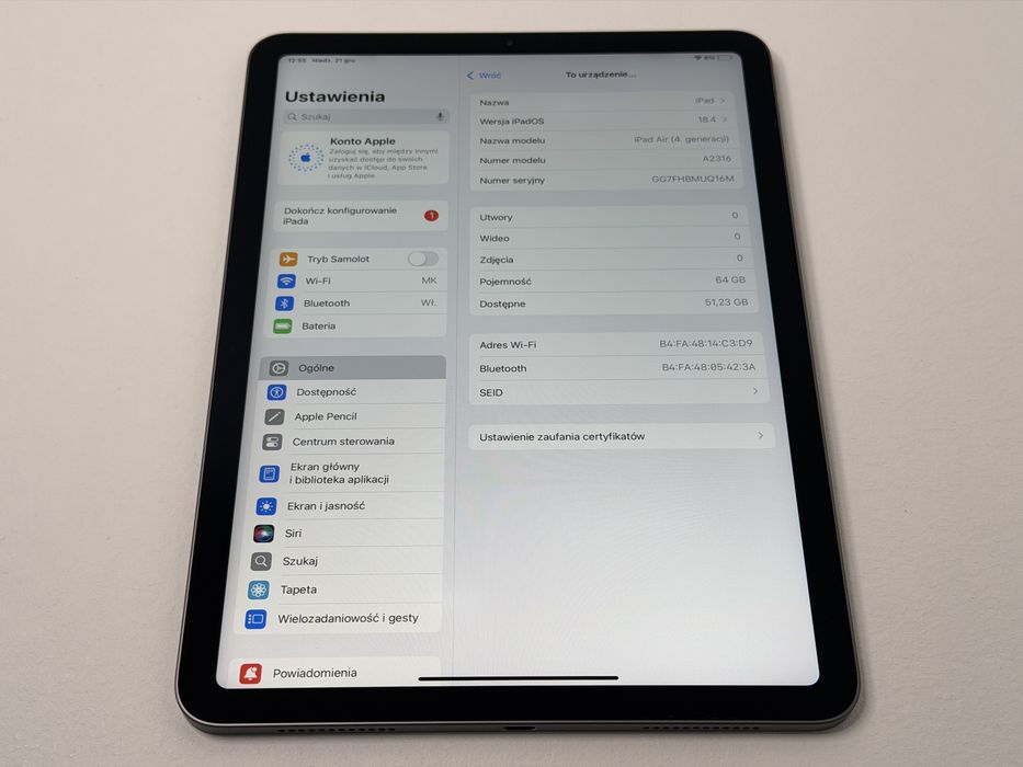 iPad Air 4 (A2316) - 64GB - faktura VAT 23%