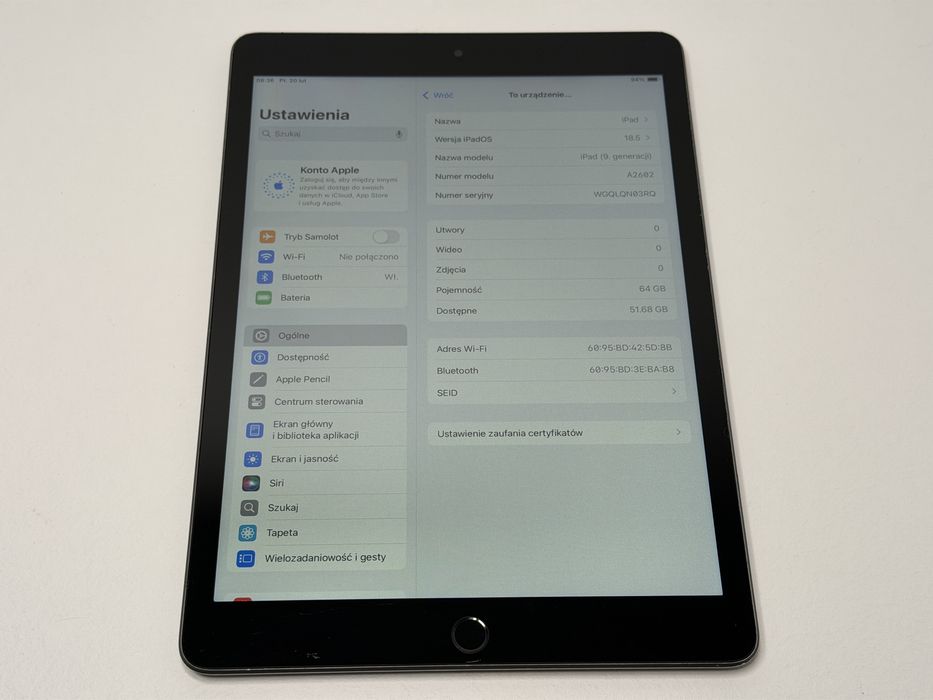 iPad 9. gen. (A2602) - 64GB - faktura VAT 23%