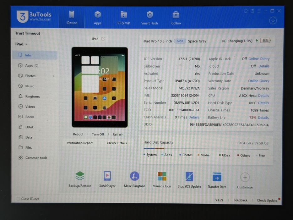 iPad Pro 10.5 (A1709) - 64GB - Cellular (LTE) - Space Gray - faktura VAT 23%