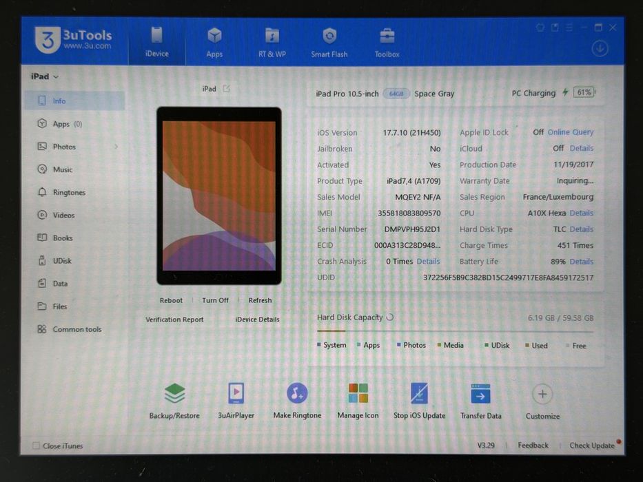 iPad Pro 10.5 (A1709) - 64GB - Cellular (LTE) - pęknięty - faktura VAT 23%