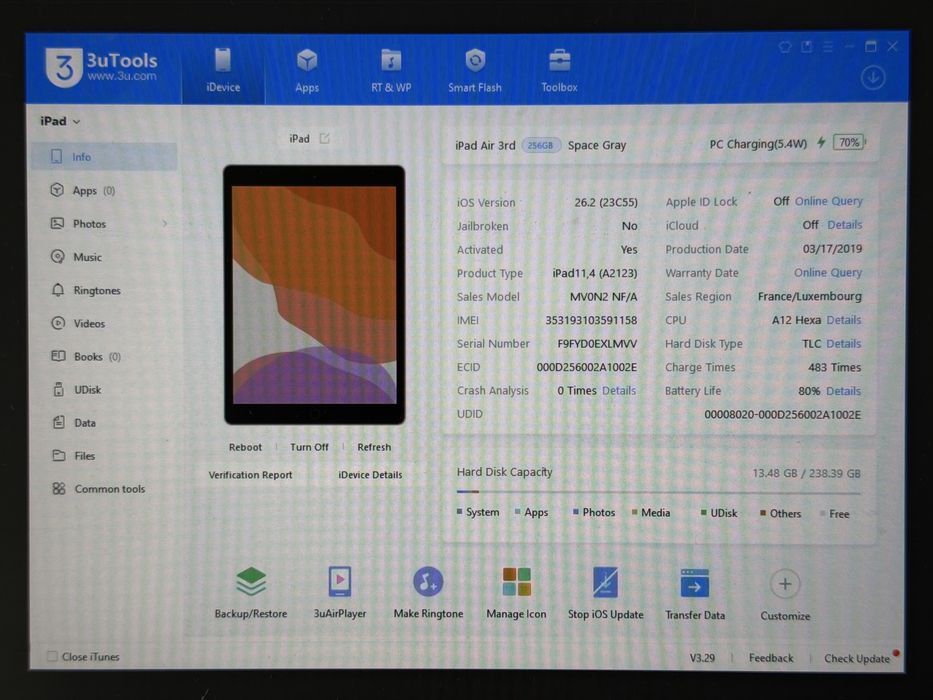 iPad Air 3 (A2123) - 256GB - Cellular (LTE) - faktura VAT 23%
