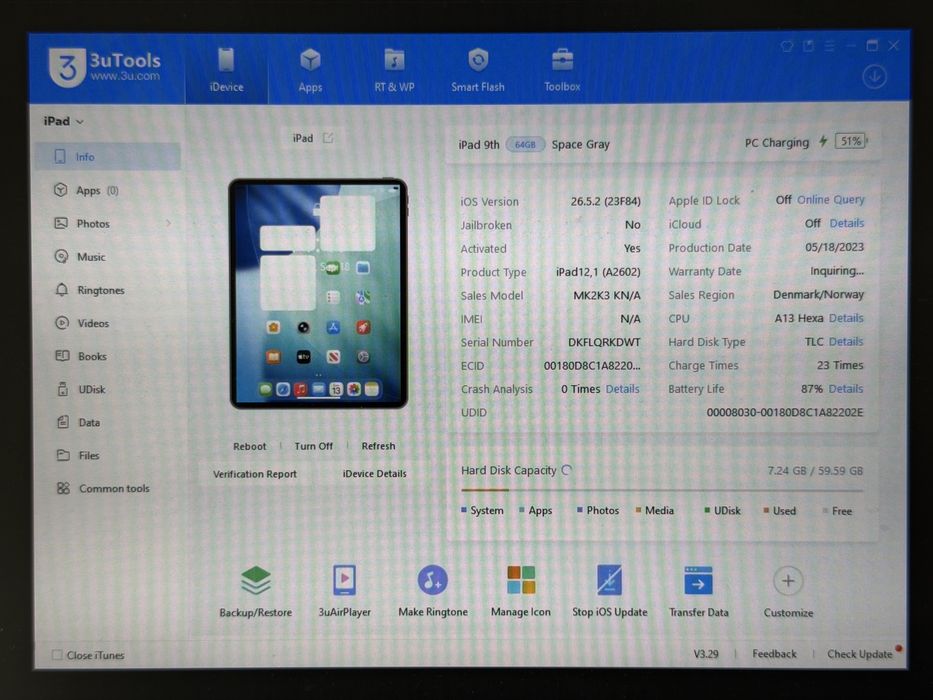 iPad 9. gen. (A2602) - 64GB - Space Gray - faktura VAT 23%