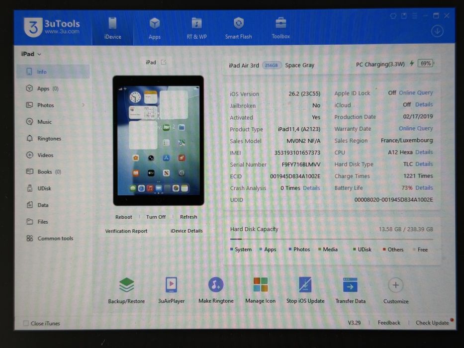 iPad Air 3 (A2123) - 256GB - Cellular (LTE) - faktura VAT 23%