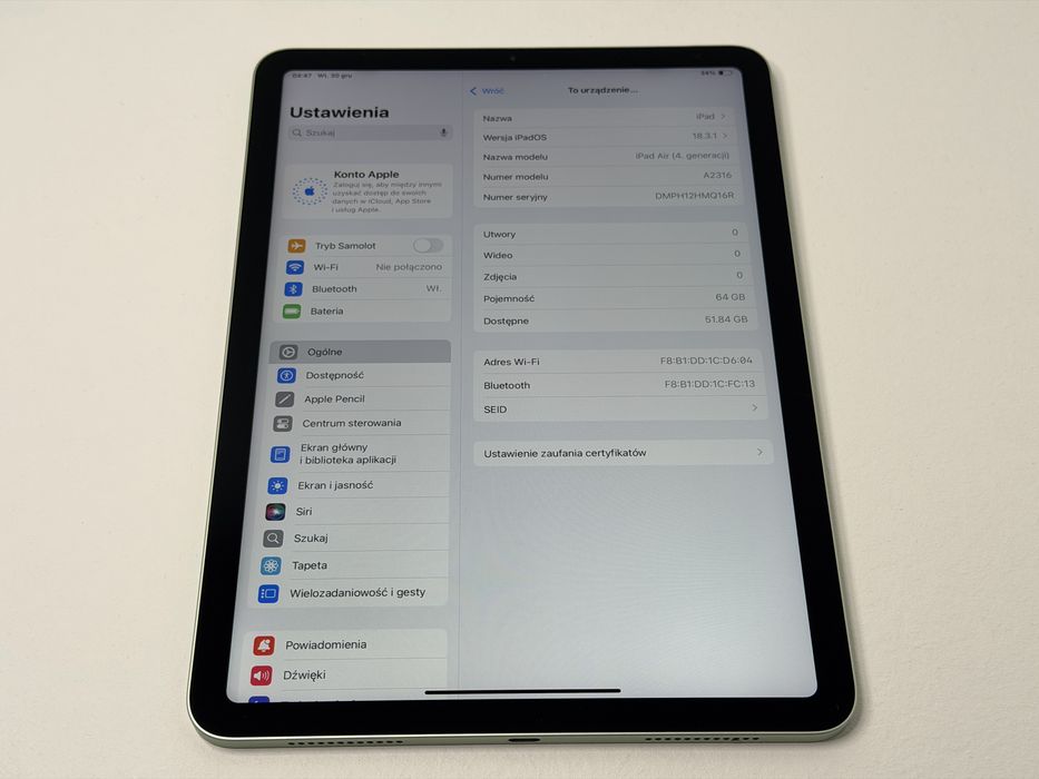 iPad Air 4 (A2316) - 64GB - faktura VAT 23%