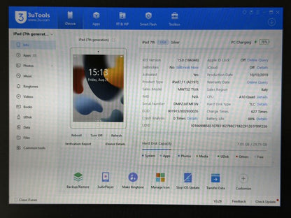 iPad 7. gen. (A2197) - 32GB - Silver - faktura VAT 23%