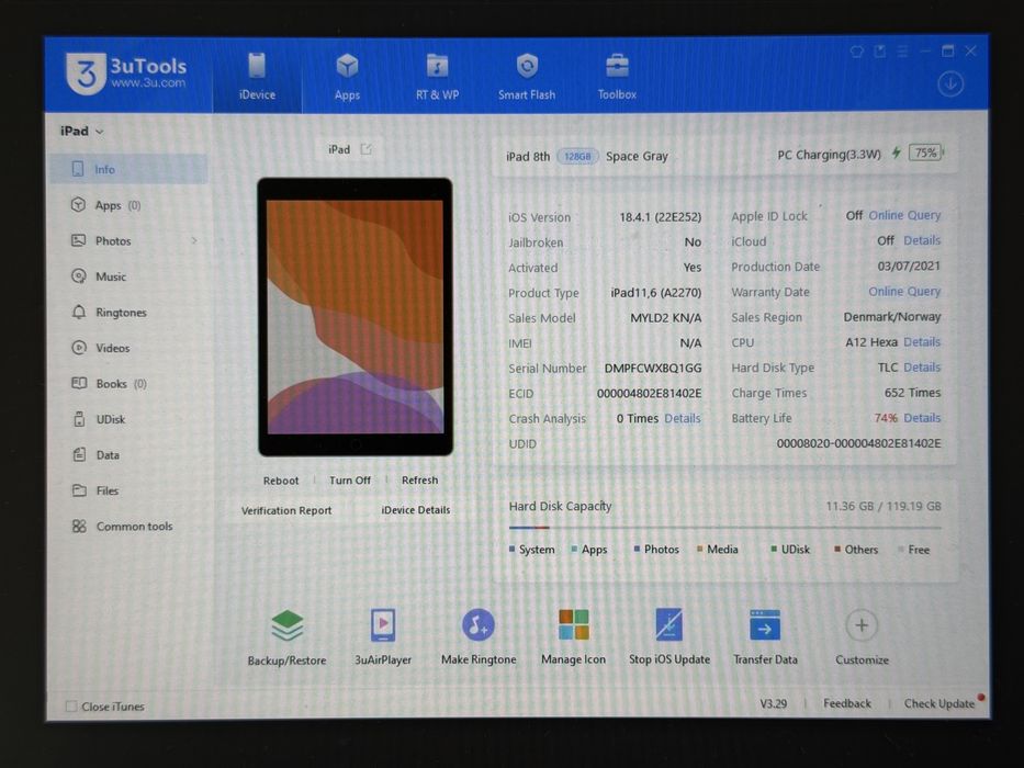 iPad 8. gen. (A2270) - 128GB - faktura VAT 23%