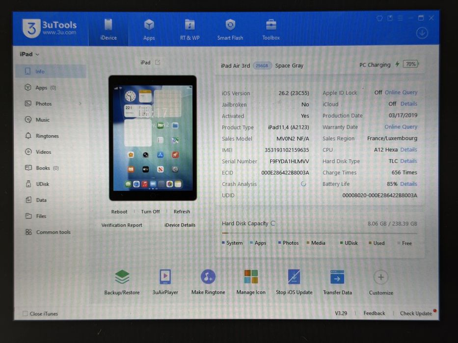 iPad Air 3 (A2123) - 256GB - Cellular (LTE) - faktura VAT 23%