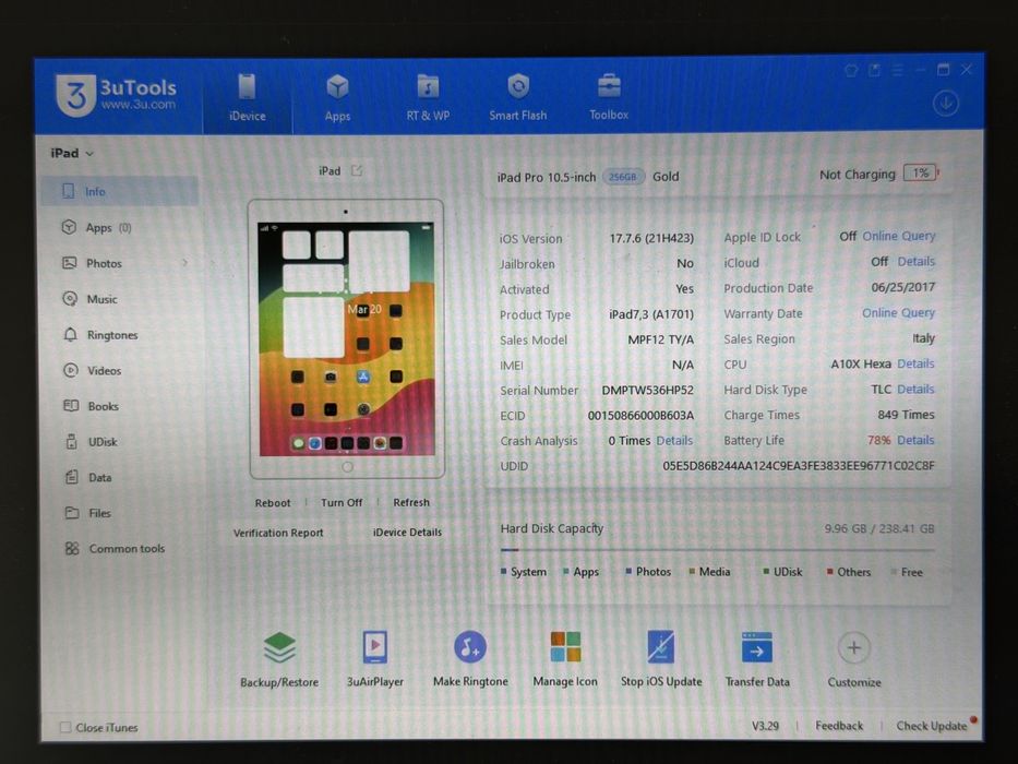 iPad Pro 10.5 (A1701) - 256GB - faktura VAT 23%