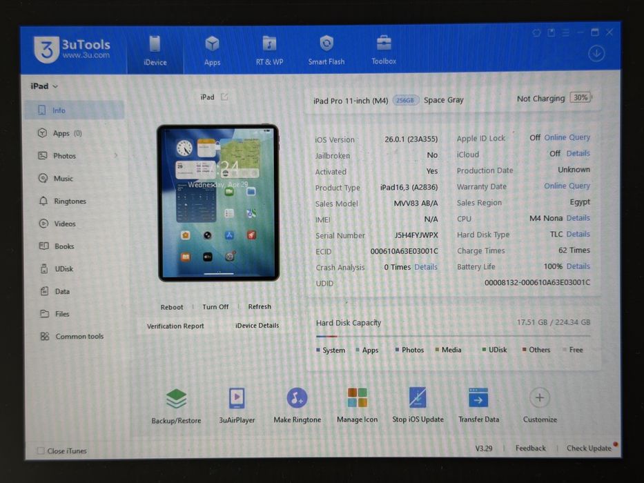 iPad Pro 11 5. gen. (A2836) - Apple M4 - zbity - faktura VAT 23%